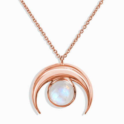 Moonstone Necklace - Crescent Moon