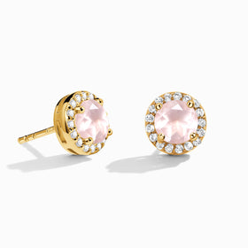 Rose Quartz Earrings - Venus Studs