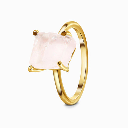 Raw Crystal Ring - Petite Rose Quartz