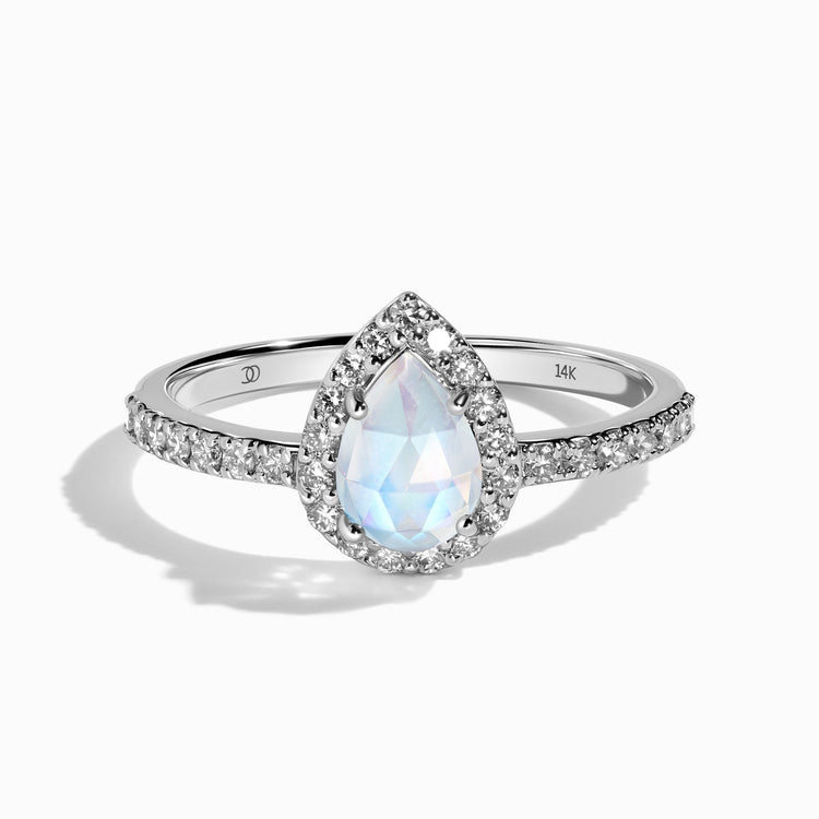 Buy the Moonstone and Diamond White Gold Ring at our Online Store – Diana  Vincent Jewelry Designs