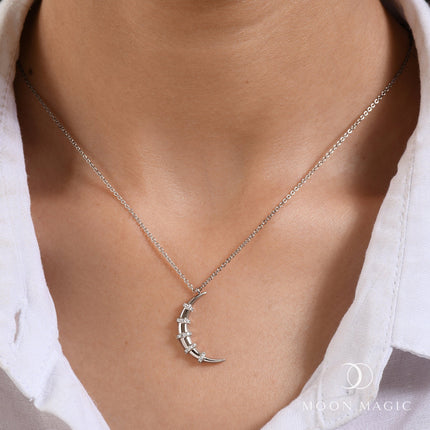 White Zircon Necklace - Moon Mystique