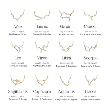 Moonstone Necklace Taurus Zodiac Constellation – Moon Magic - Main Image