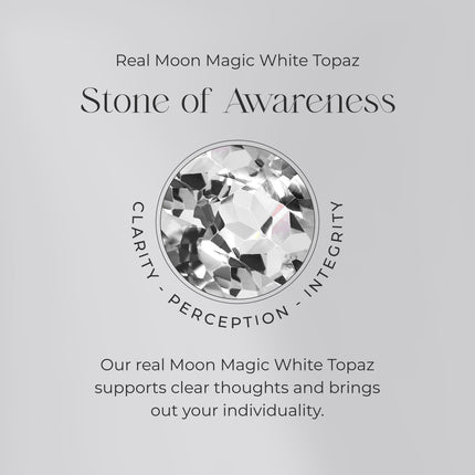 White Topaz Necklace Sway - April Birthstone